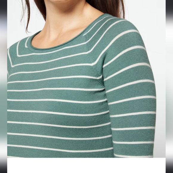 Pink Clover Teal and White Striped Top - Picture 4 of 11